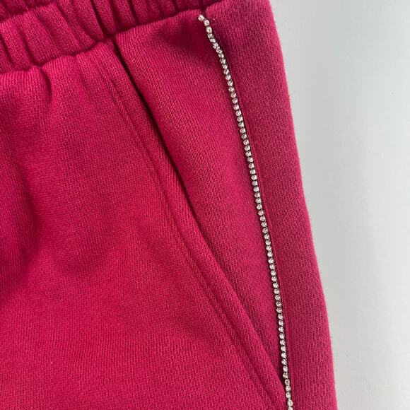 Victoria's Secret On Point Rhinestone Bling Sweatpants Burgundy Size XXL - Picture 2 of 13